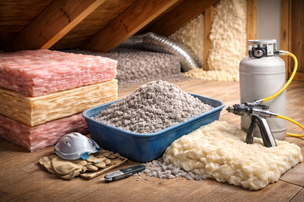 Attic Insulation Types Compared Fiberglass vs. Cellulose vs. Spray Foam